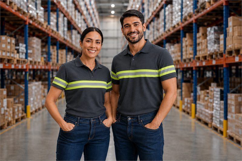 Personal uniformado en bodega