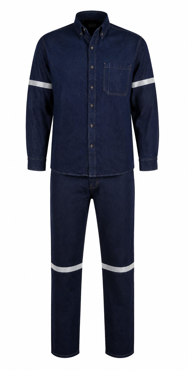 Conjunto de camisa y pantalón con cintas reflectivas